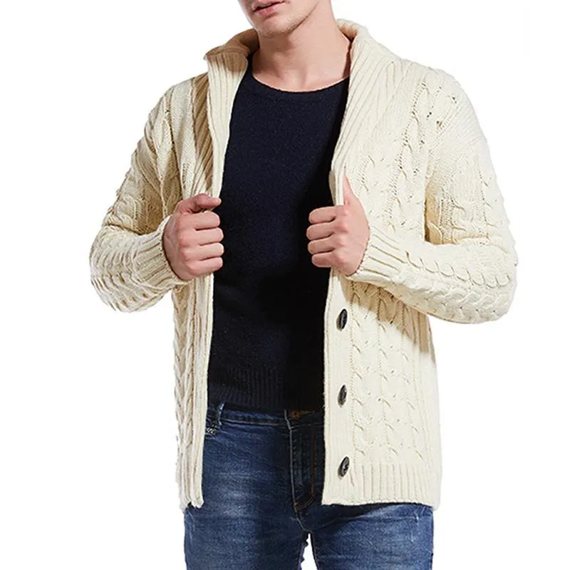 Men's Twist Lapel Knit Sweater 70954614YM