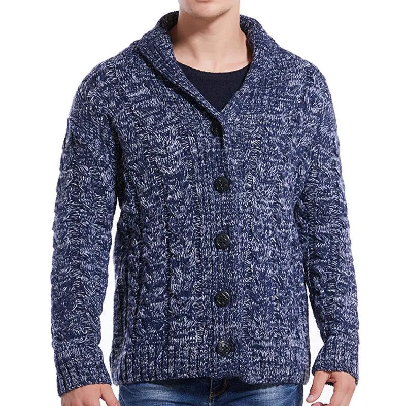 Men's Twist Lapel Knit Sweater 70954614YM