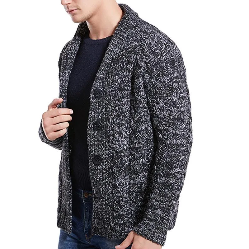 Men's Twist Lapel Knit Sweater 70954614YM