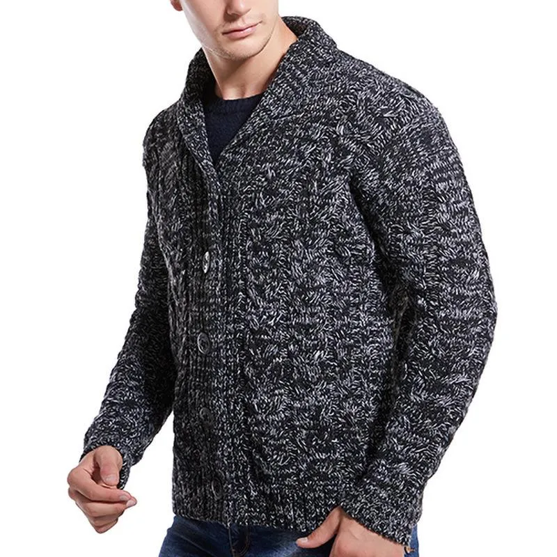 Men's Twist Lapel Knit Sweater 70954614YM
