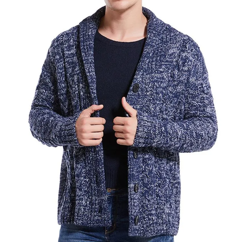 Men's Twist Lapel Knit Sweater 70954614YM