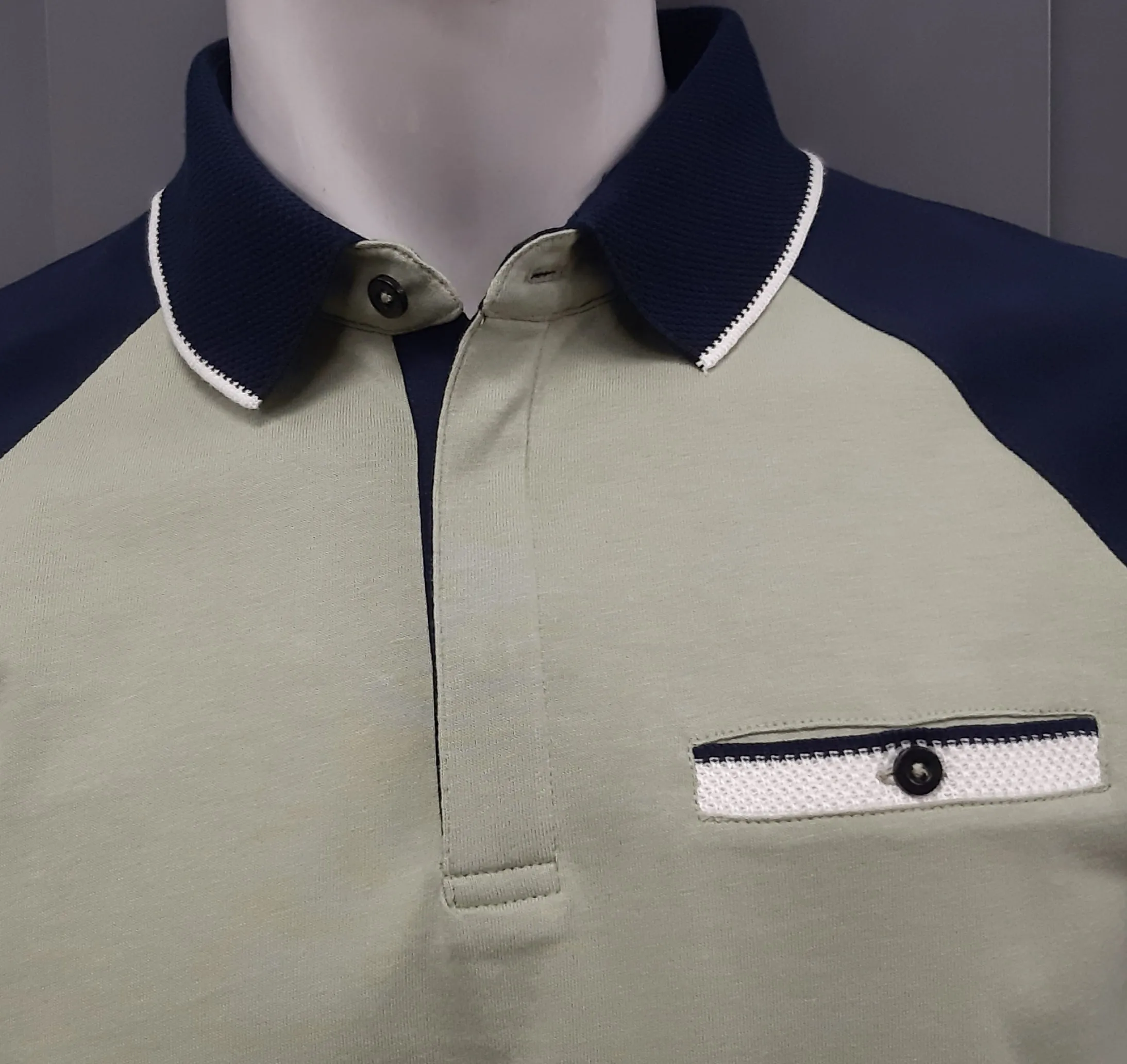 Mish Mash Cannes Regular Fit Raglan Polo Shirt - Pale Green
