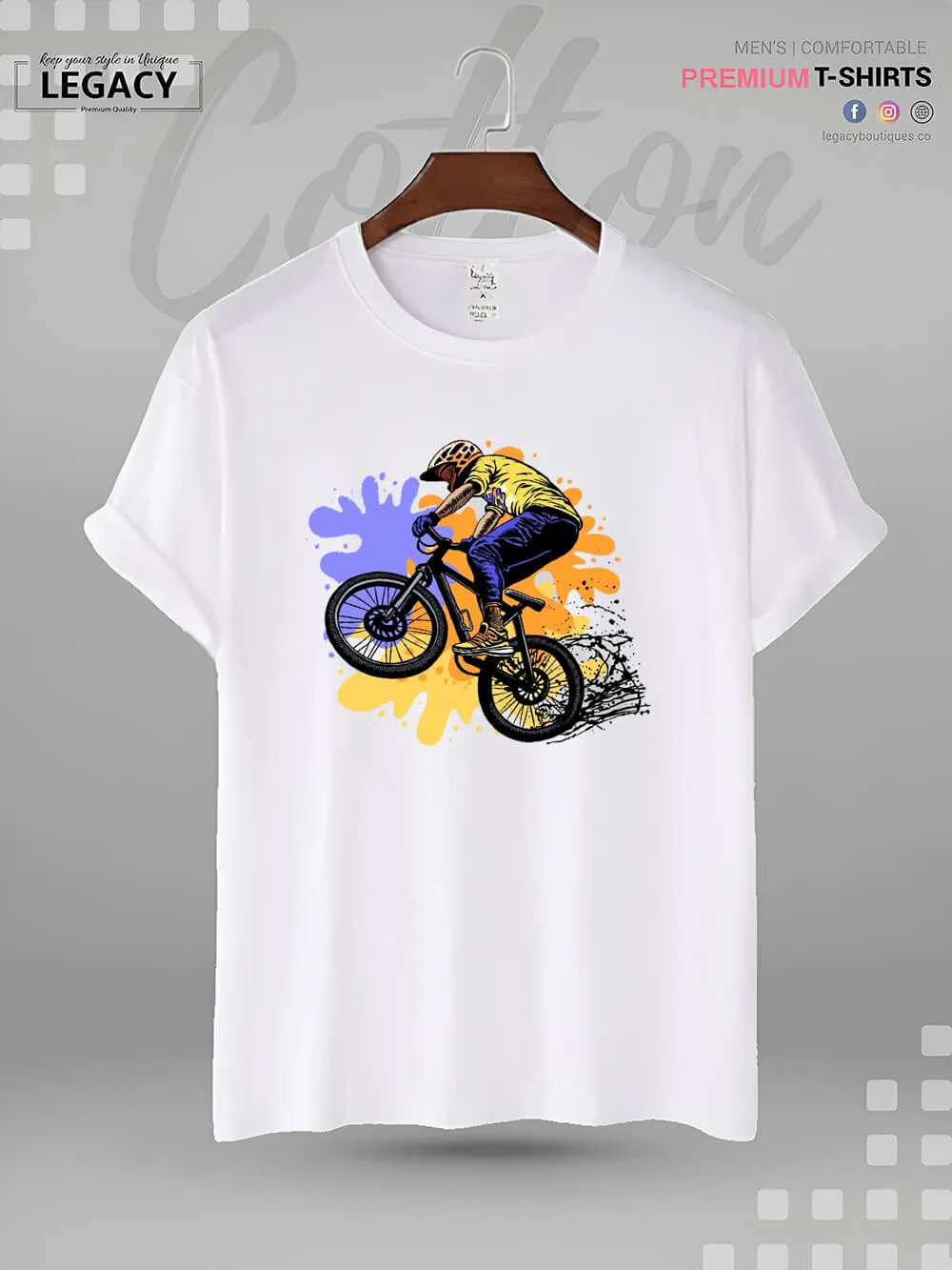 Mountain Bike Printed High Quality Men's T-Shirt In Resonable Price