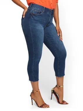 Mya Curvy High-Waisted Sculpting No Gap Capri Jeans - Limelight Blue