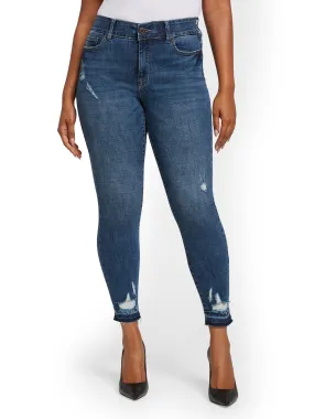 Mya Curvy High-Waisted Sculpting No Gap Super-Skinny Ankle Jeans - Chameleon Blue