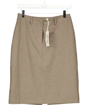 NA-KD Brown Check Pencil Skirt UK 8
