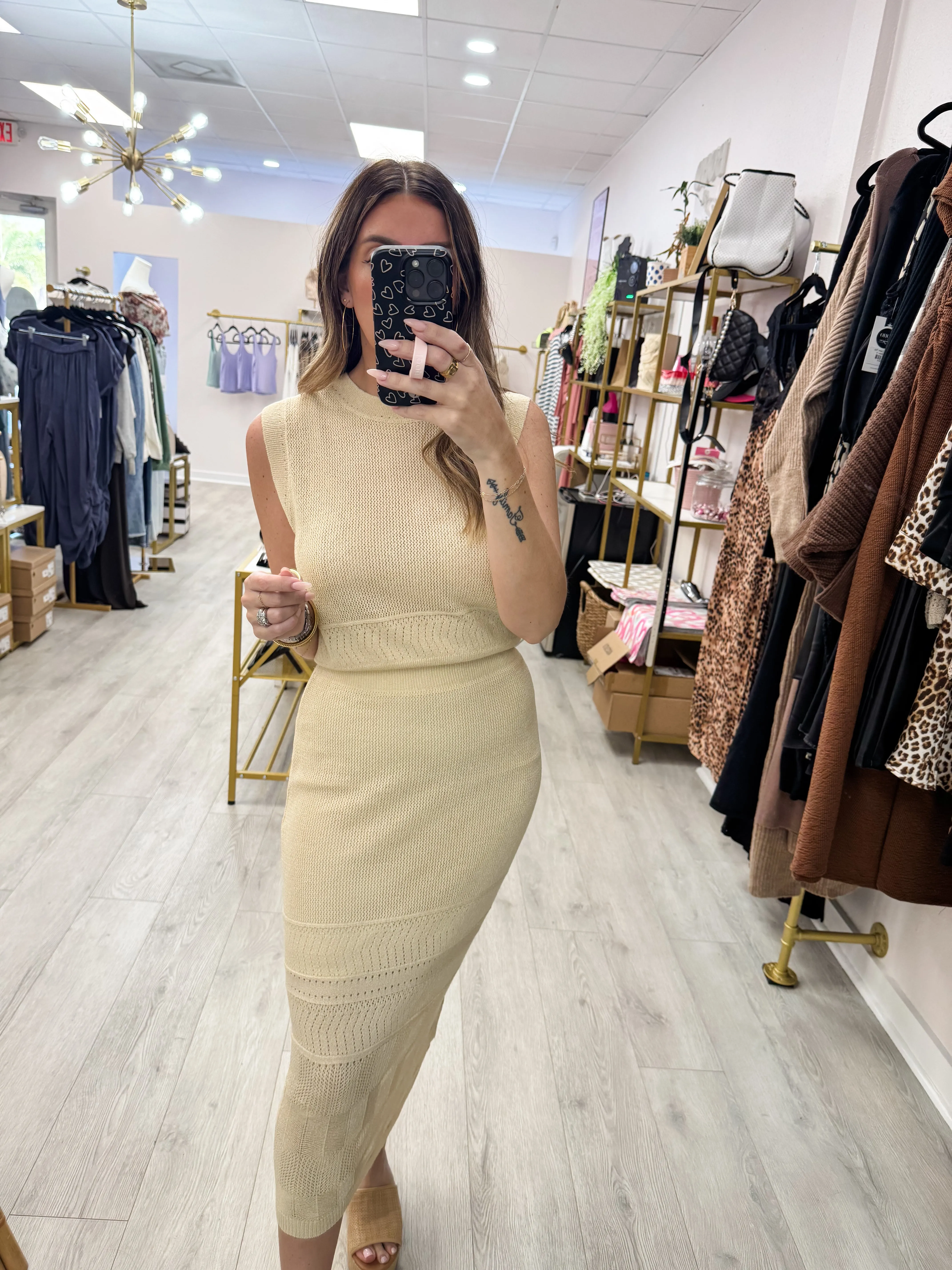 Natural Knit Tank & Skirt Set