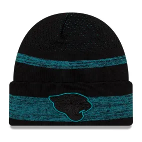 New Era NFL Men's Jacksonville Jaguars 2021 Official Sideline Tech Knit Beanie Black/Teal One Size