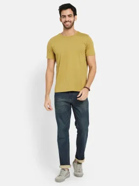 Octave Men Mid-Rise Clean Look Light Fade Whiskers Chevrons Cotton Jeans