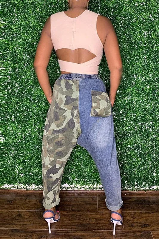 PA425 Camo Denim Long Pants