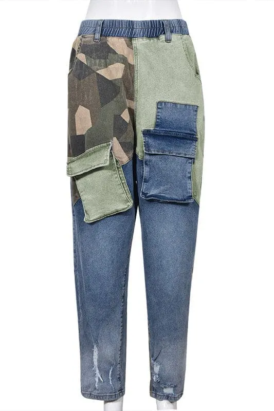 PA425 Camo Denim Long Pants