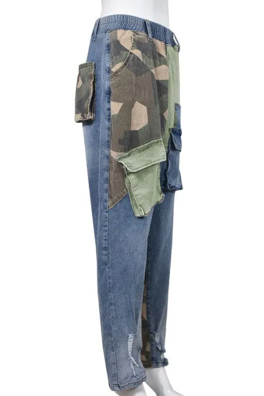 PA425 Camo Denim Long Pants