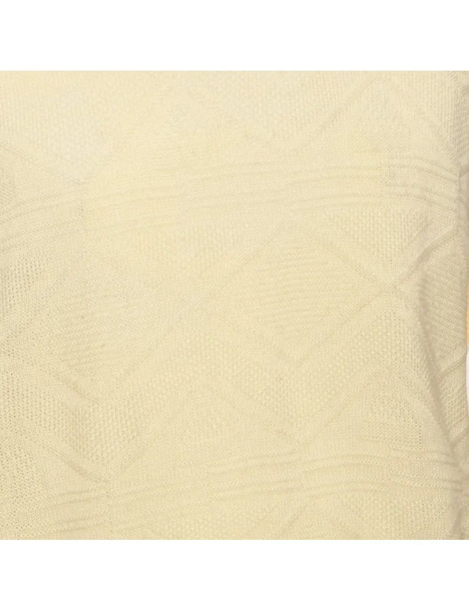 Pale Yellow Classic Knit Jumper - M