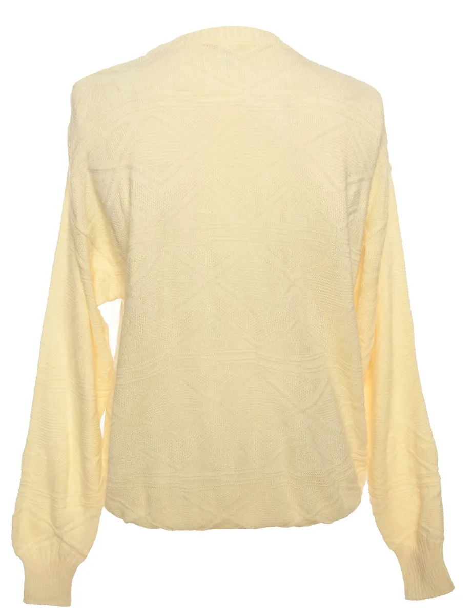 Pale Yellow Classic Knit Jumper - M