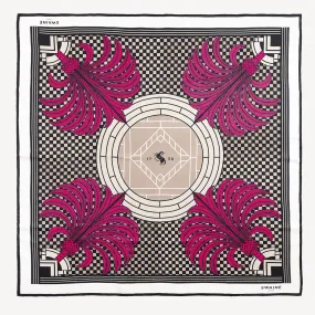 Palm Tree Silk Scarf - Fuchsia