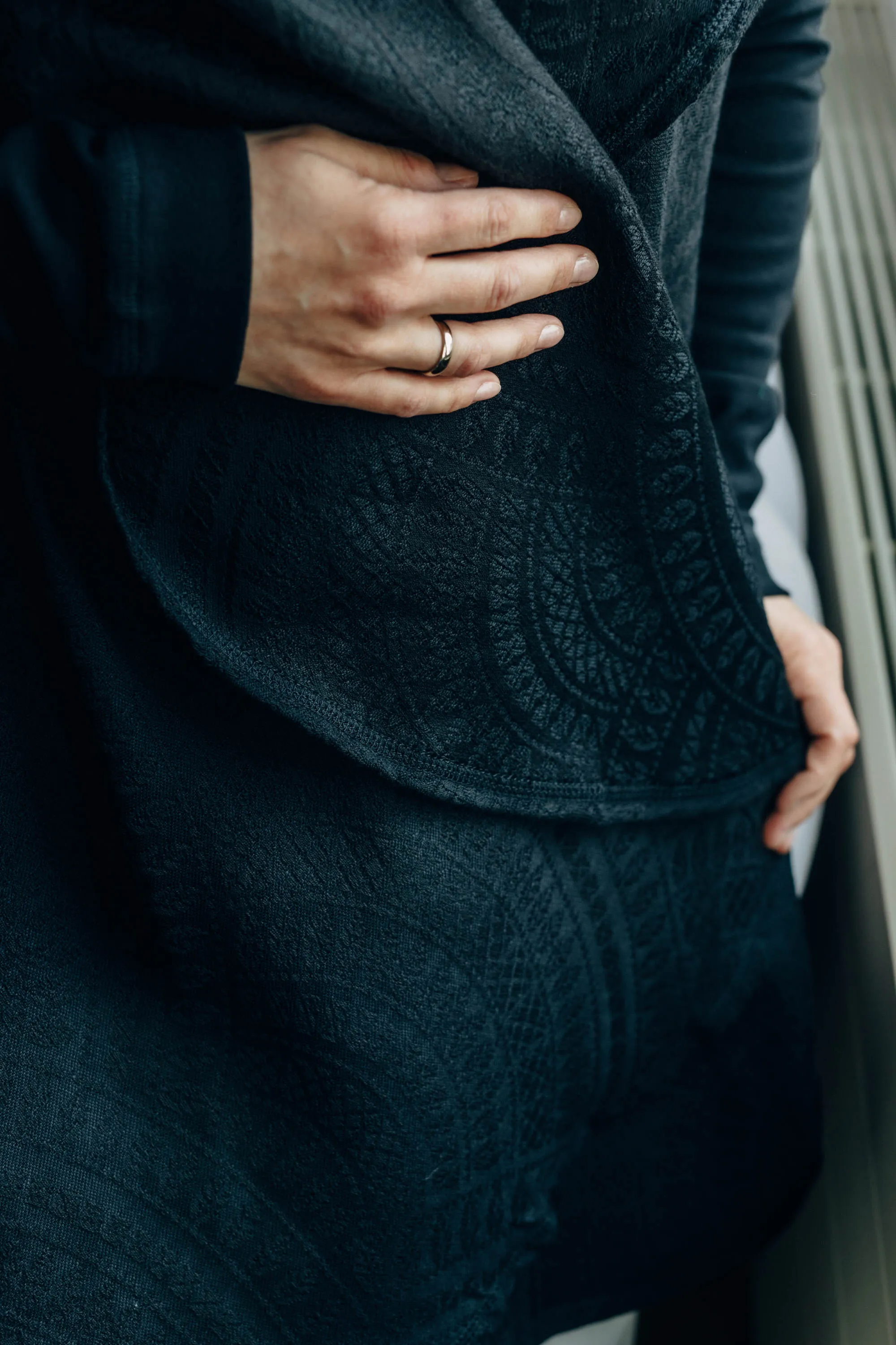 Peacock's Tail Pitch Black Long Cardigan by LennyLamb