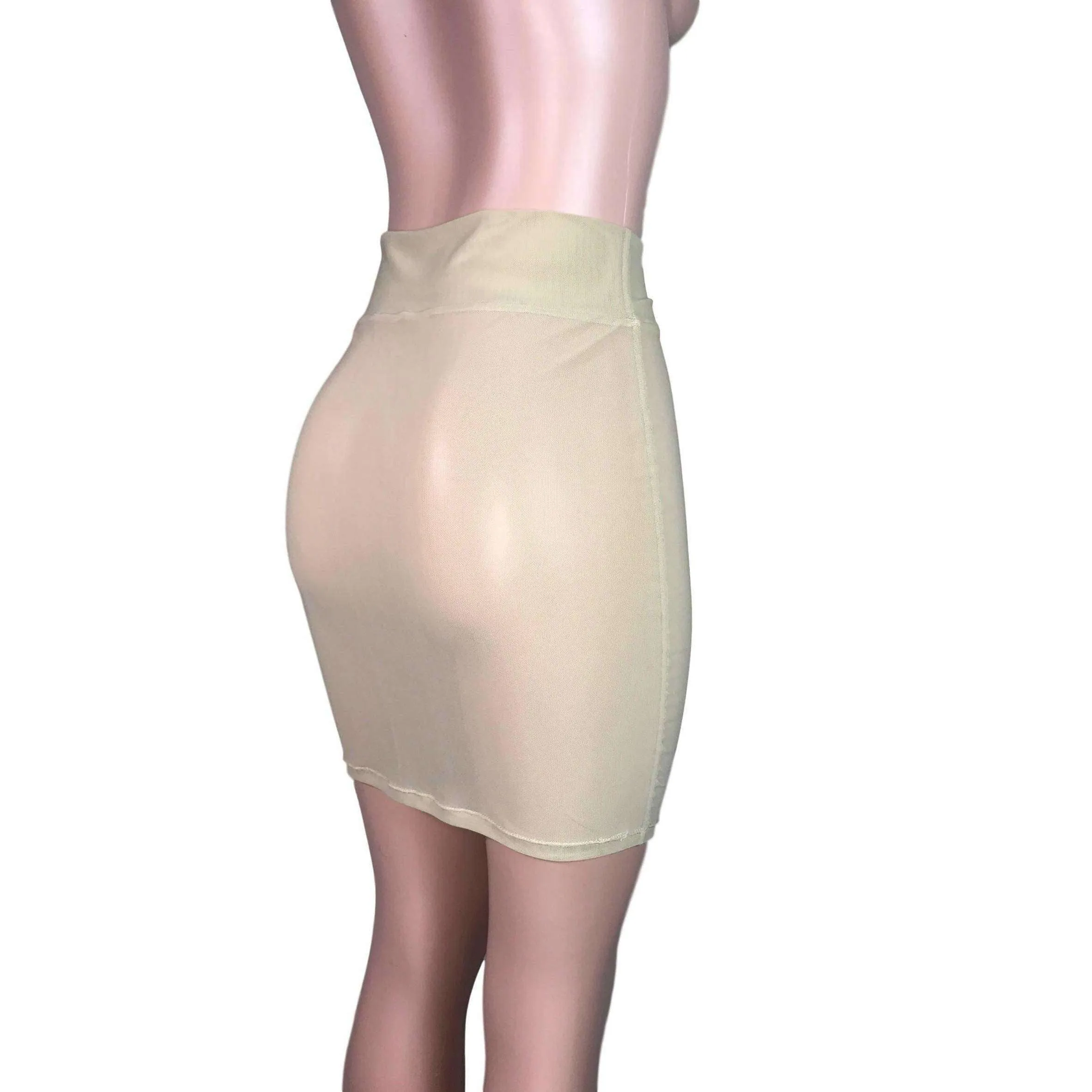 Pencil Skirt - Nude Mesh