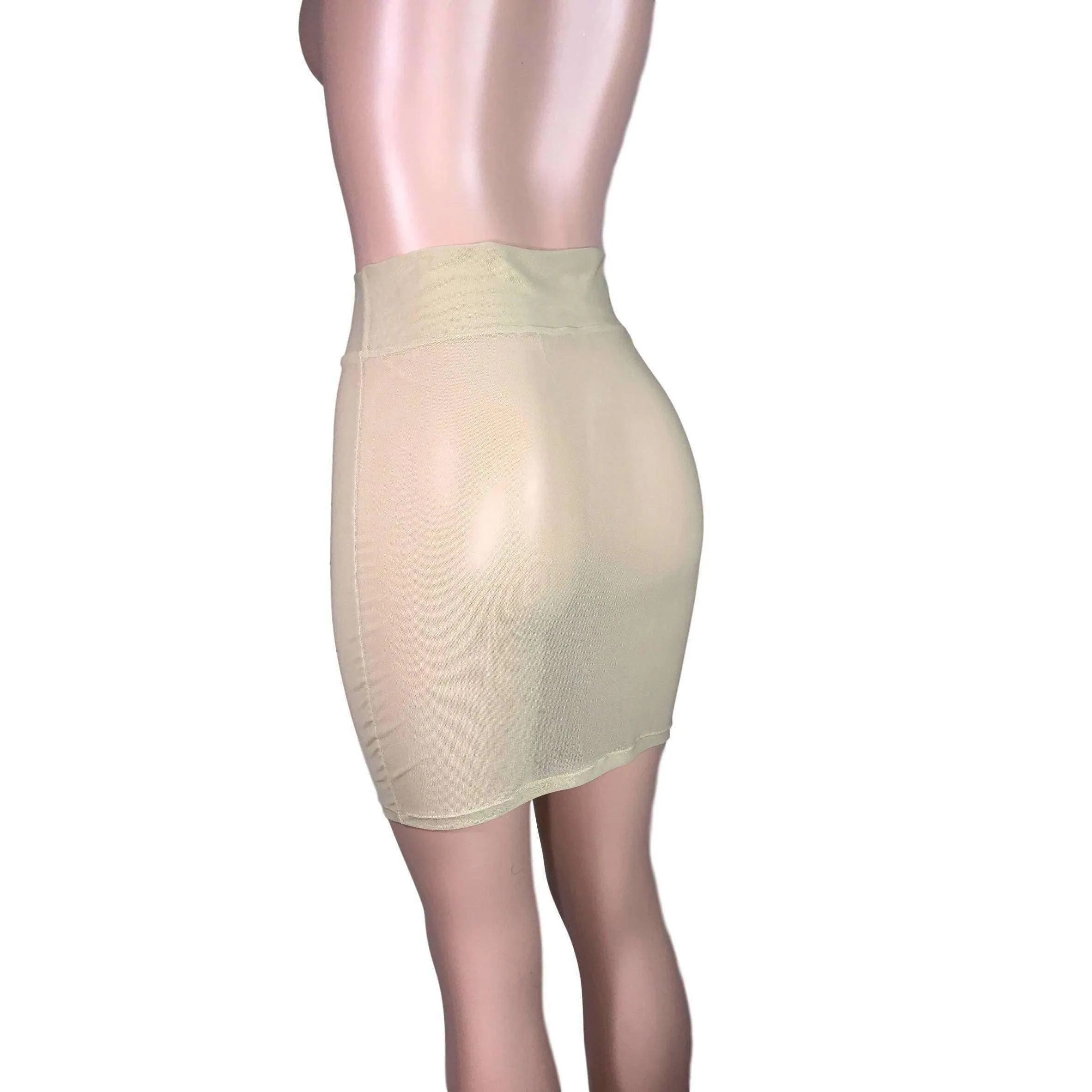 Pencil Skirt - Nude Mesh
