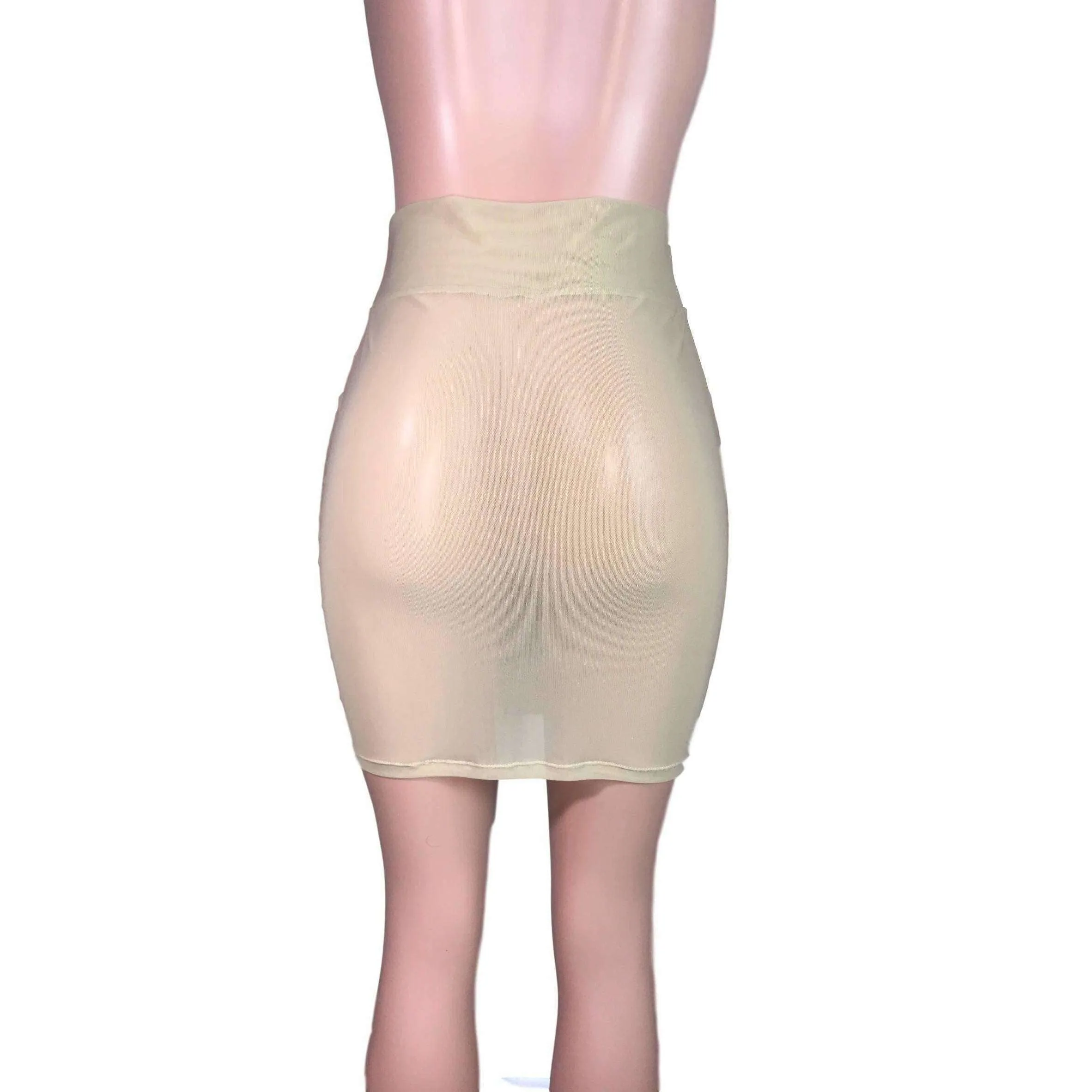 Pencil Skirt - Nude Mesh
