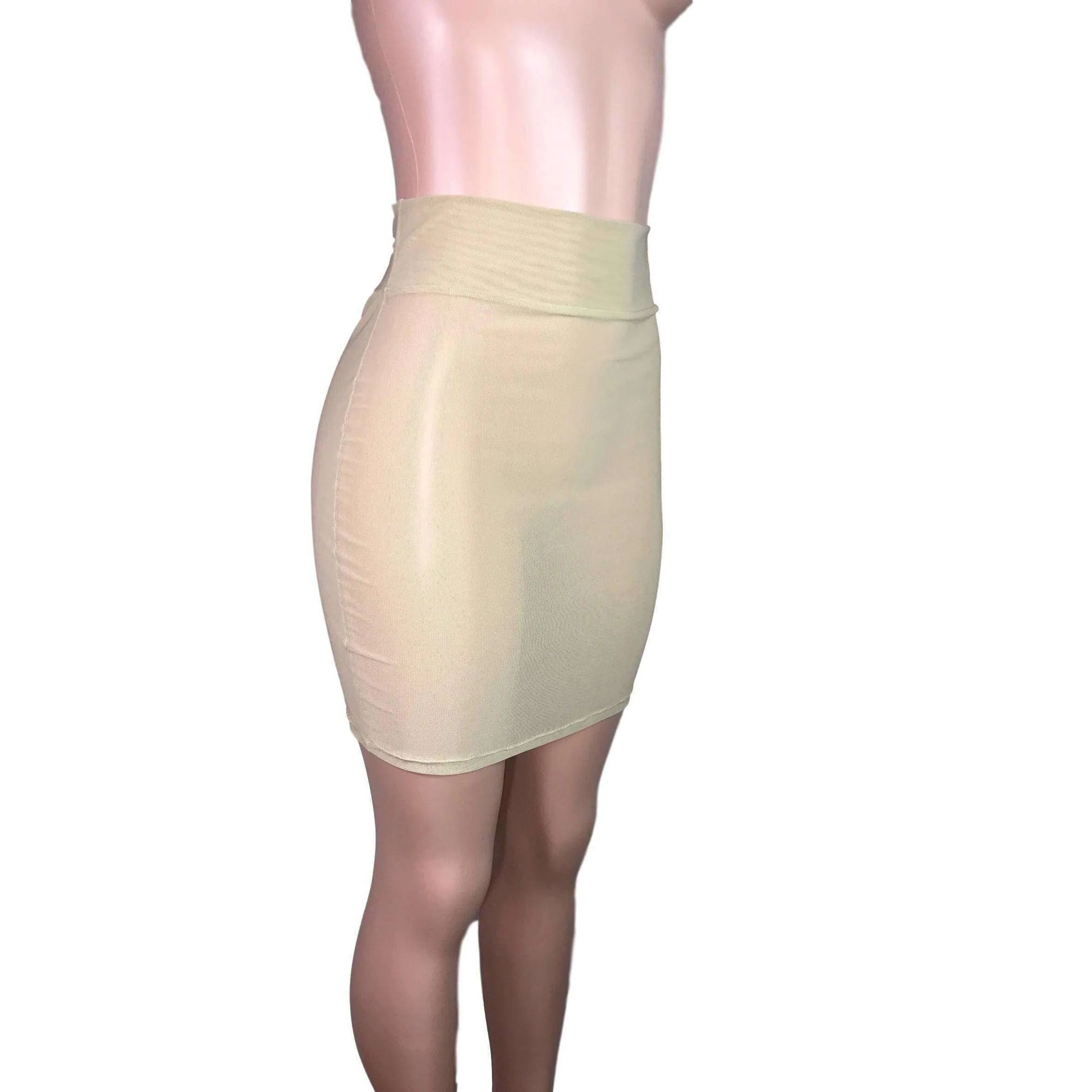Pencil Skirt - Nude Mesh
