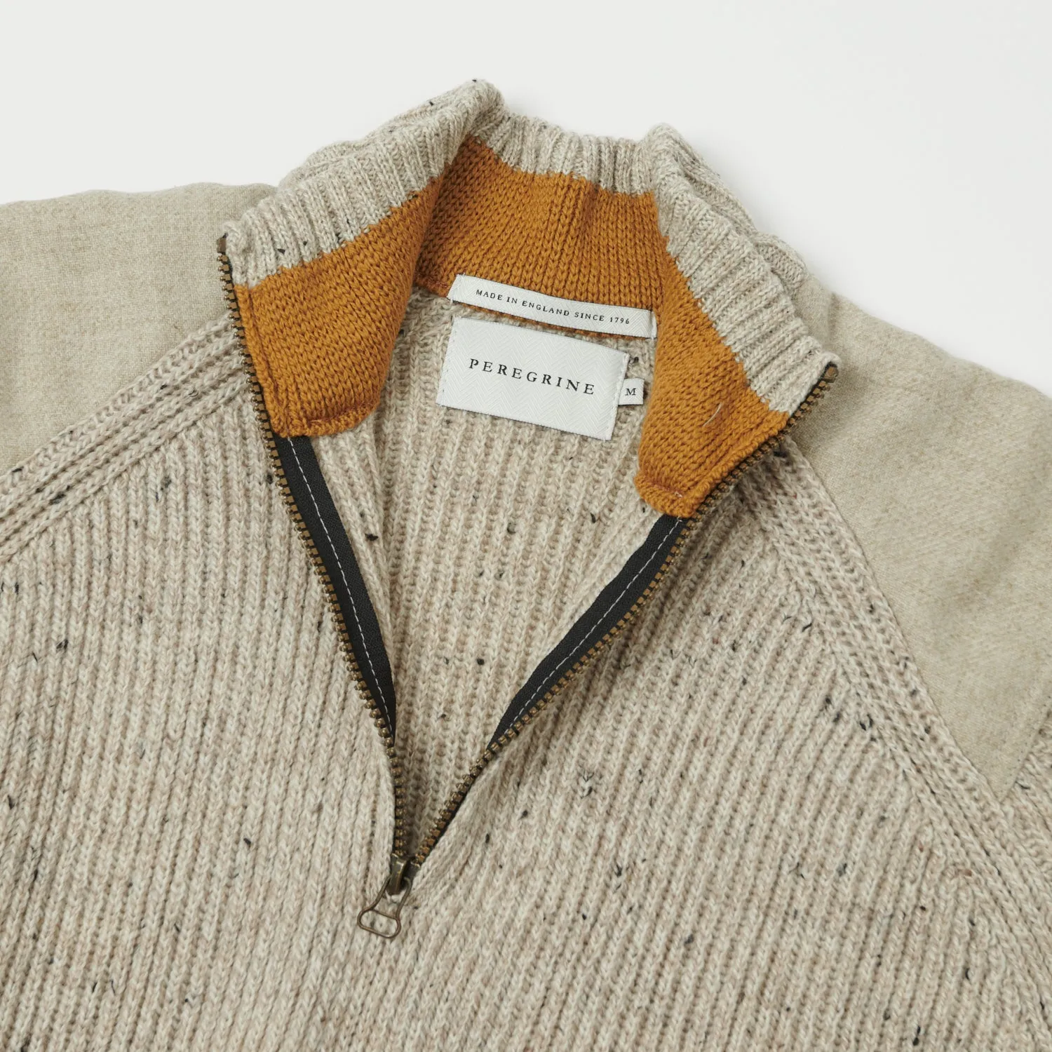 Peregrine Foxton Zip Neck Jumper - Oatmeal