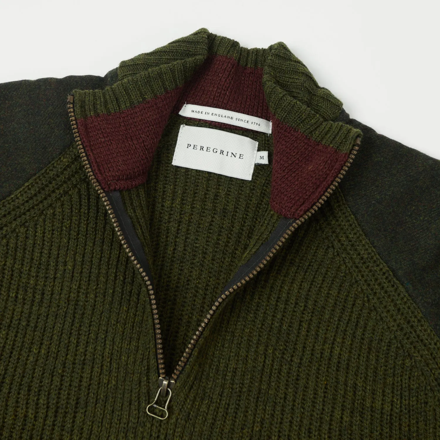Peregrine Foxton Zip Neck Jumper - Olive