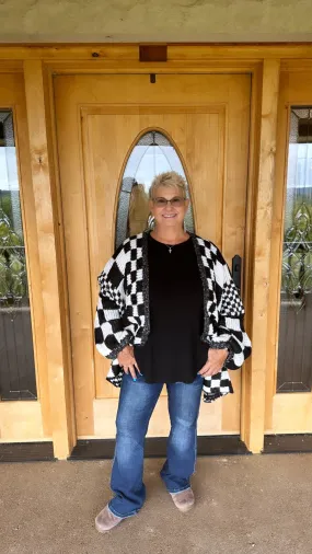 Plus Checker Cardigan