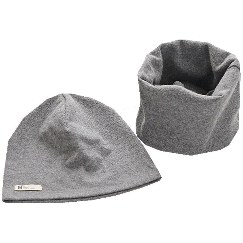 Plush Children Hat Scarf Set Baby Girls Head Cover Autumn Warm Child Neck Collar Kids Beanies Sets Cotton Baby Hat Scarf