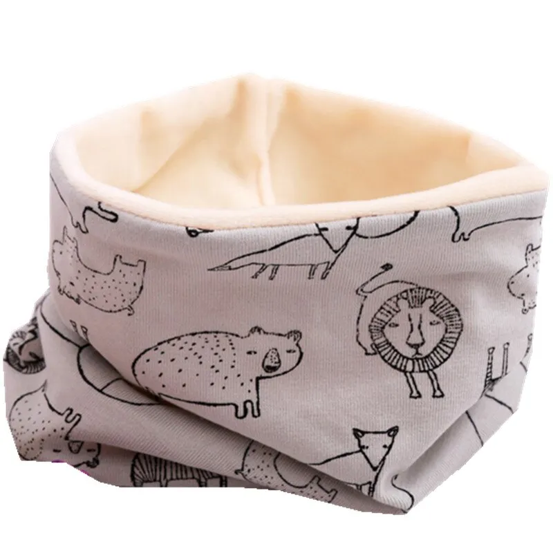 Plush Children Hat Scarf Set Baby Girls Head Cover Autumn Warm Child Neck Collar Kids Beanies Sets Cotton Baby Hat Scarf