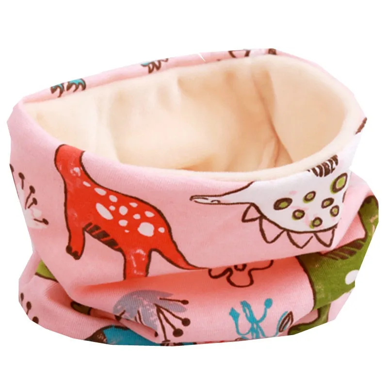 Plush Children Hat Scarf Set Baby Girls Head Cover Autumn Warm Child Neck Collar Kids Beanies Sets Cotton Baby Hat Scarf