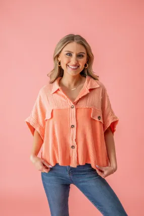 Pop Of Excitement Button-Down Top
