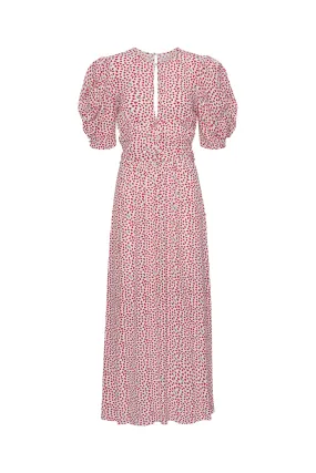 Printed Maxi Flowy Dress - Happy Hearts   Bright

White Comb