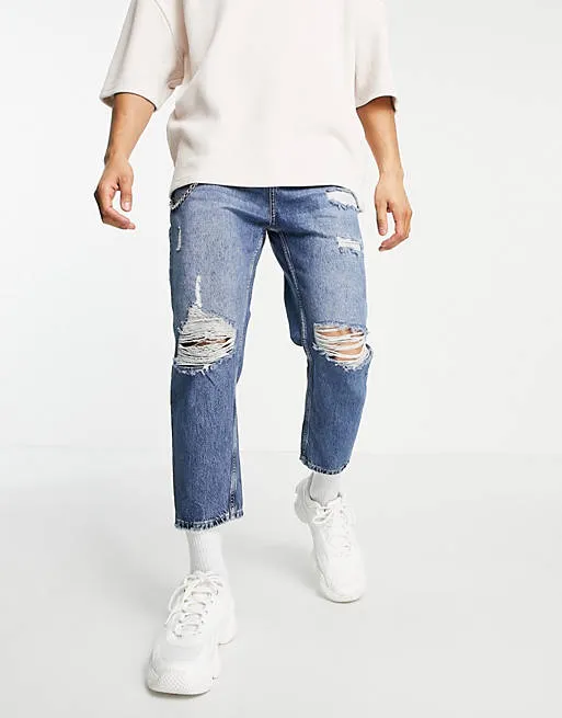 Pull & Bear Boyfriend Jeans - Blue