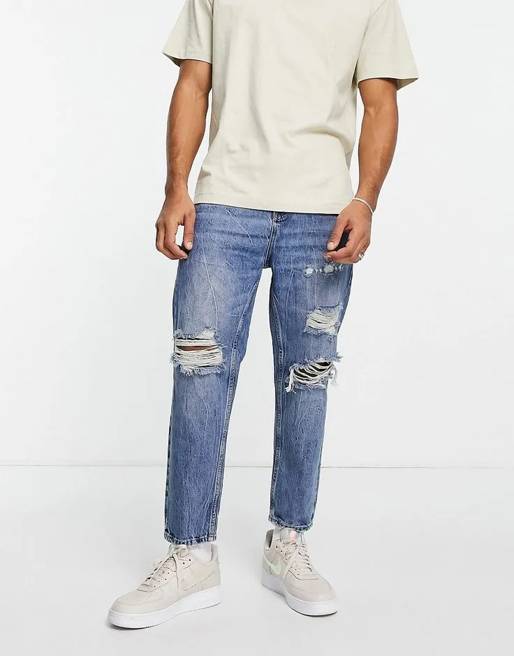 Pull & Bear Boyfriend Jeans - Blue