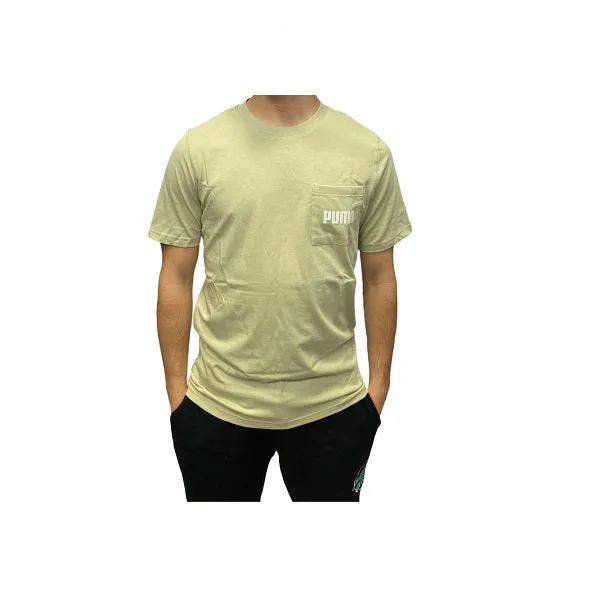 Puma maglietta manica corta da uomo con taschino Modern 848442 33 verde mela