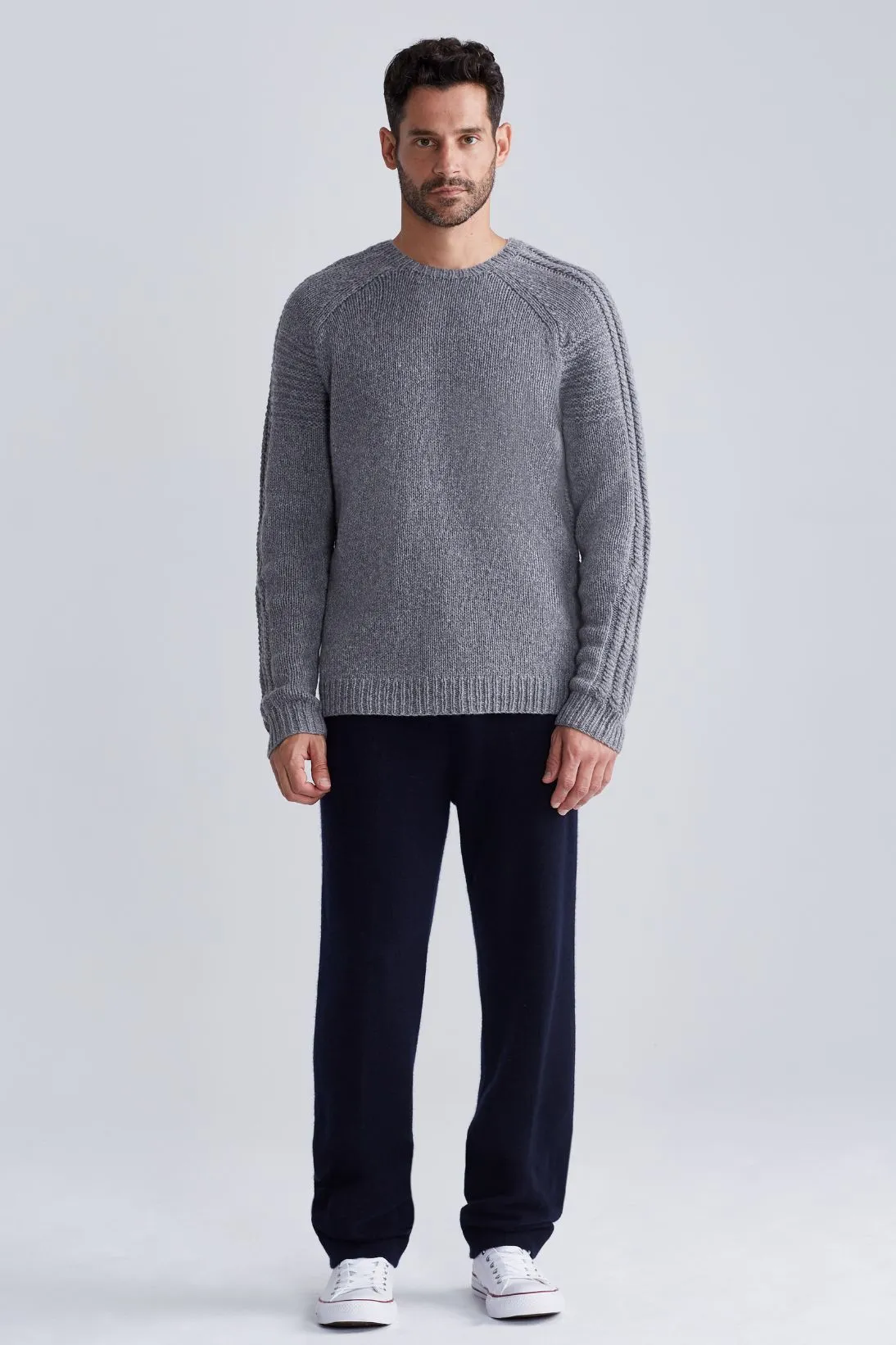 RAGLAN RIB SLEEVE CREWNECK