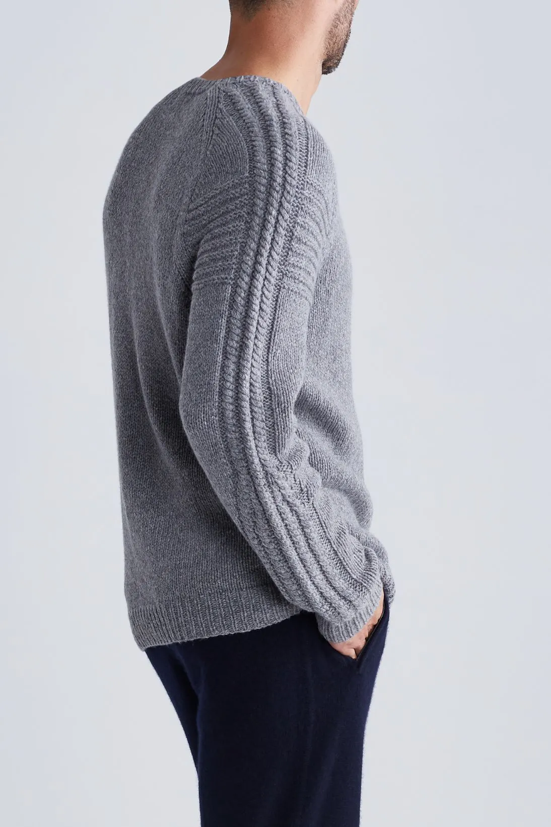 RAGLAN RIB SLEEVE CREWNECK