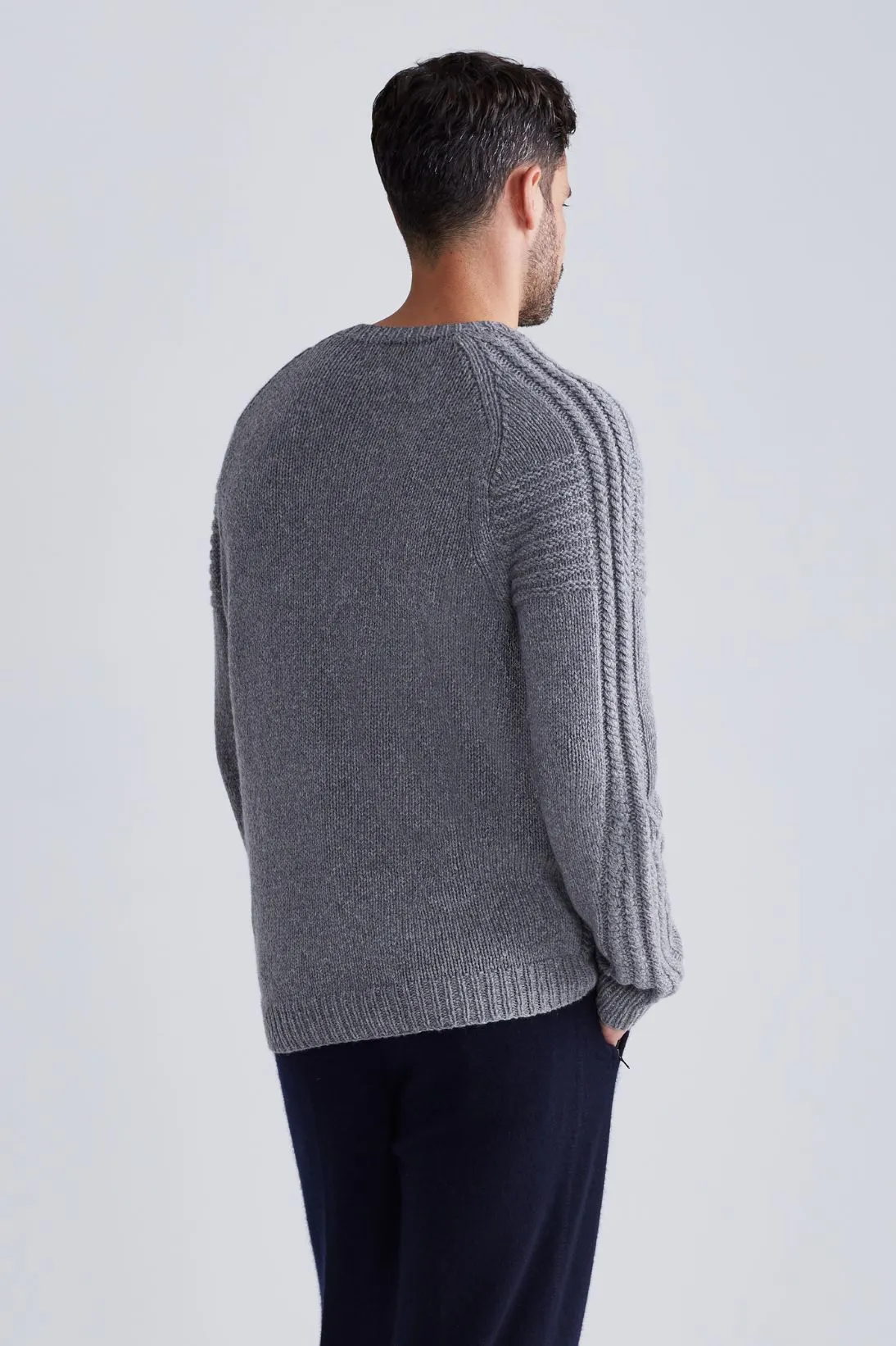 RAGLAN RIB SLEEVE CREWNECK