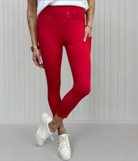 Red Kendall & Kylie High Waisted Gym Leggings