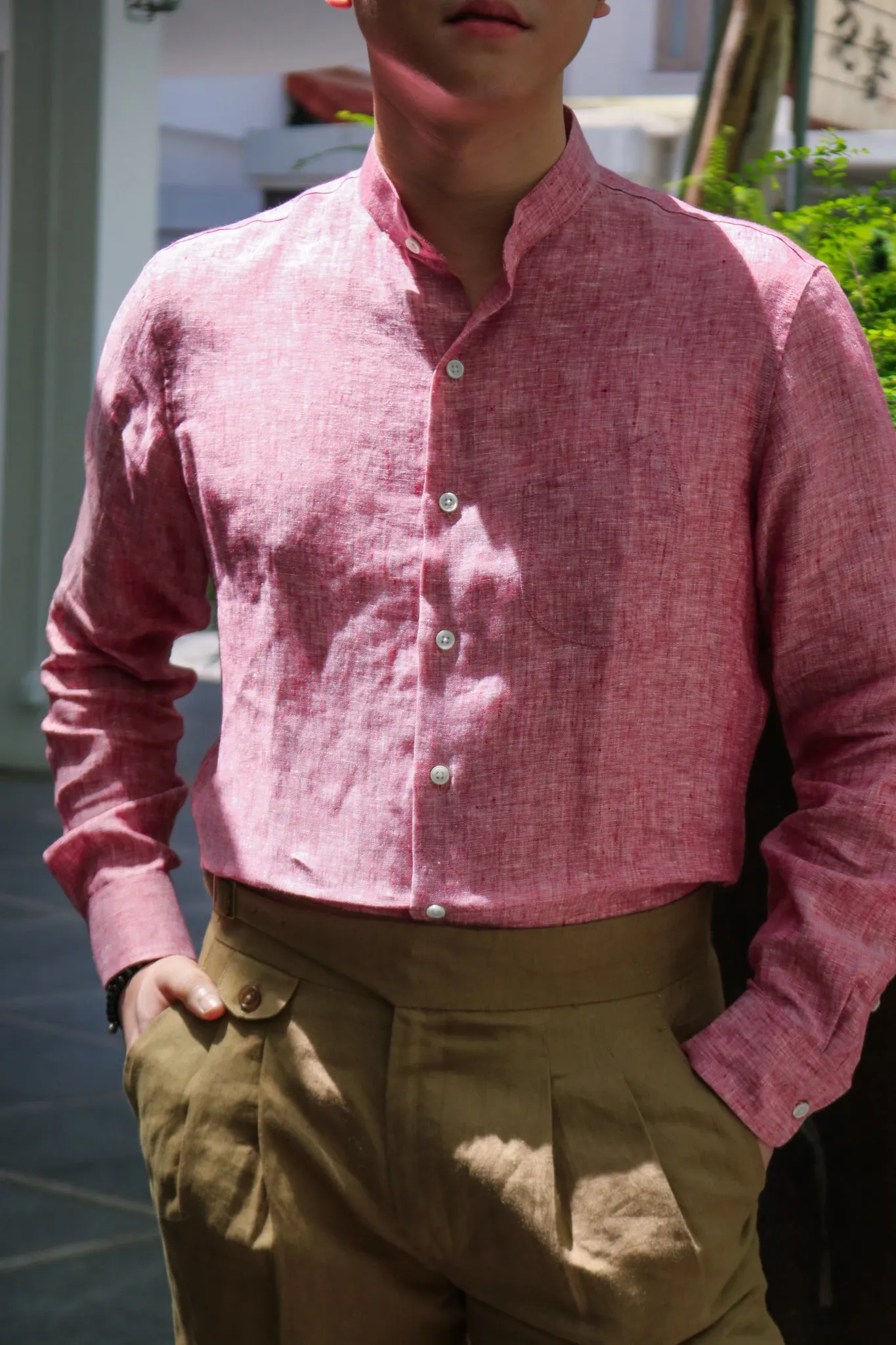 Red Lino Datuk Shirt