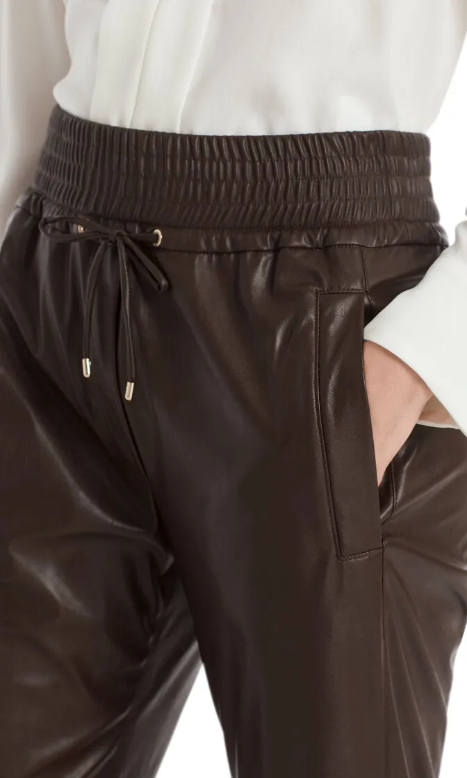 Relaxed Pleather Trousers