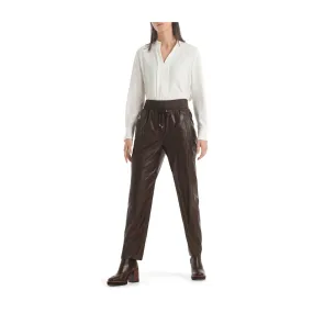 Relaxed Pleather Trousers