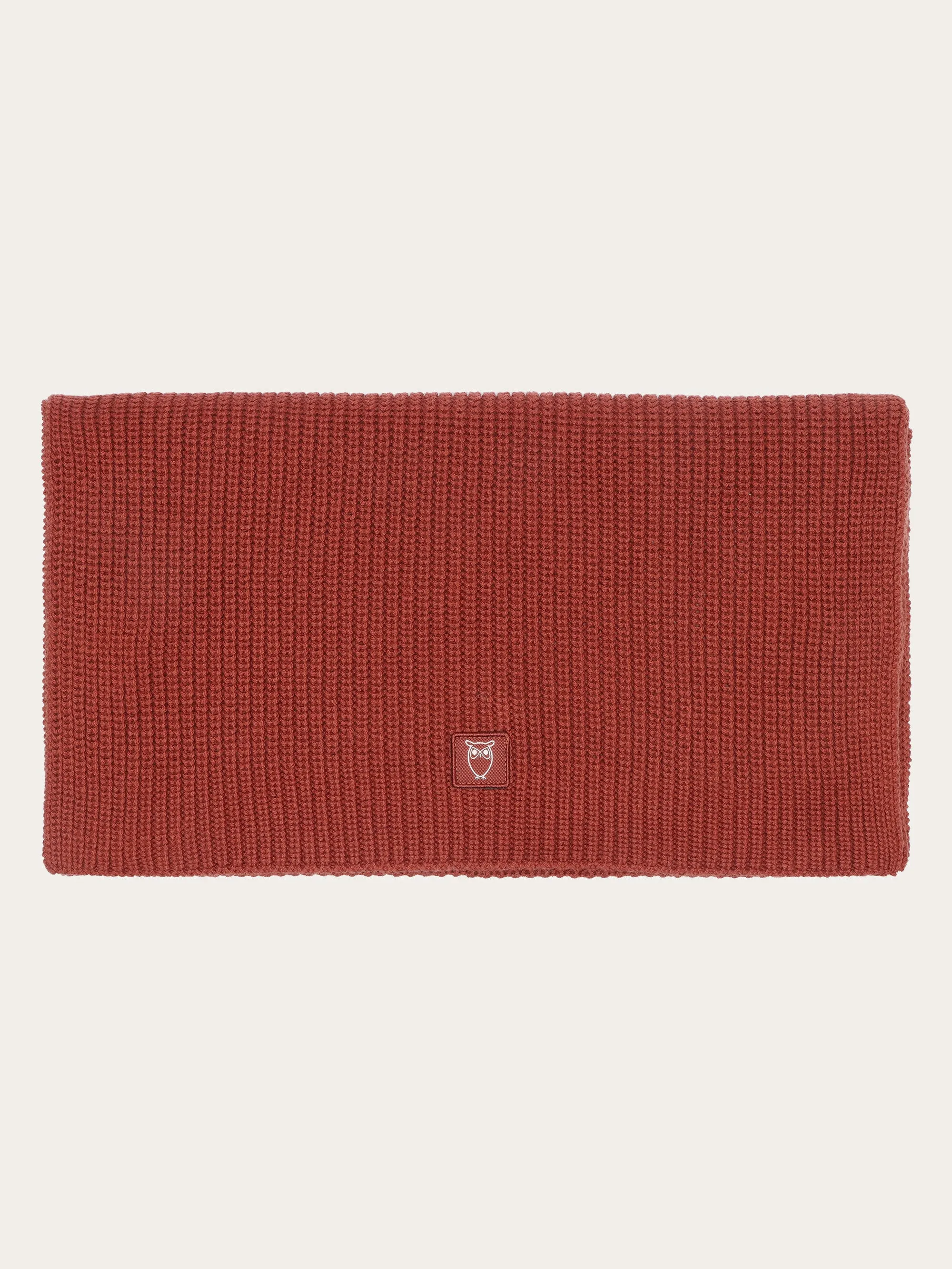Rib knit scarf - Fired Brick