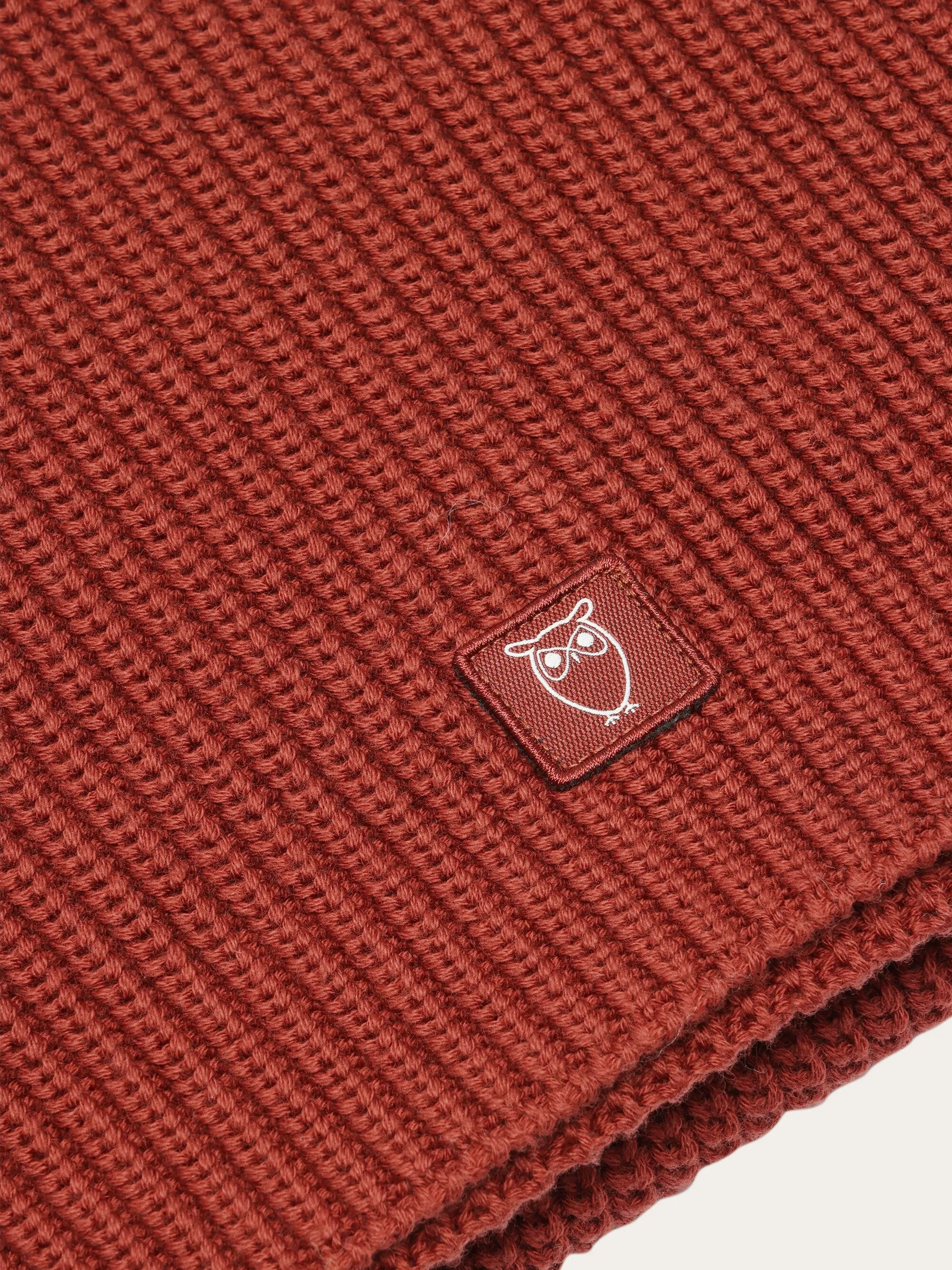 Rib knit scarf - Fired Brick