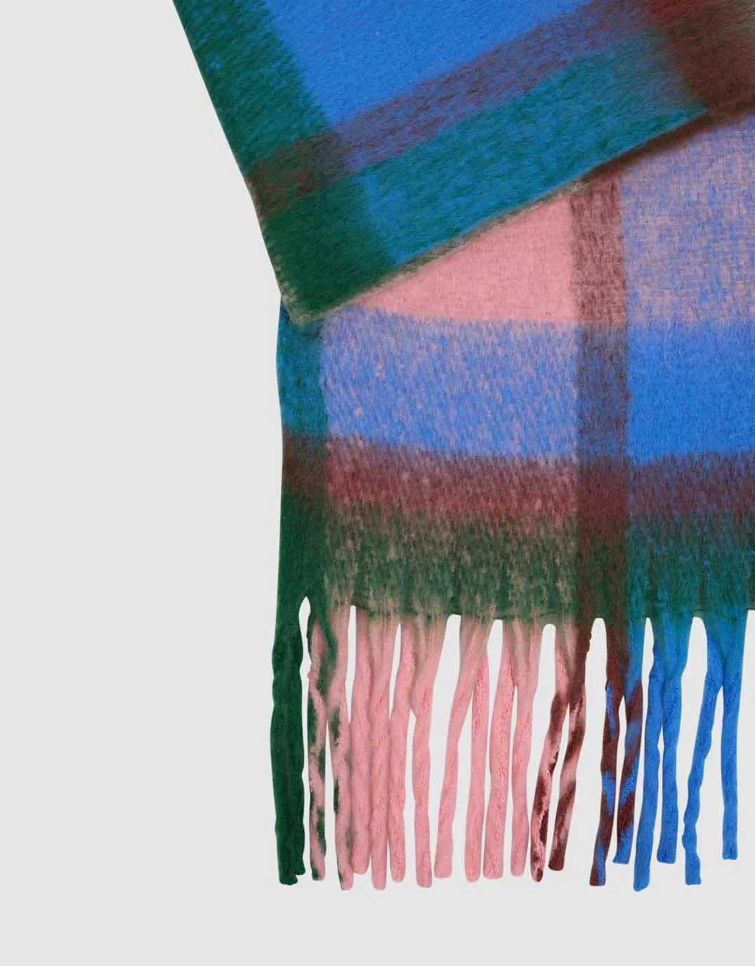 Ribbon Scarf - Pink/Blue/Green Check