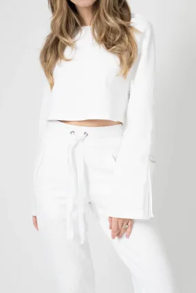 Ripple Jersey Utilitarian Top in White