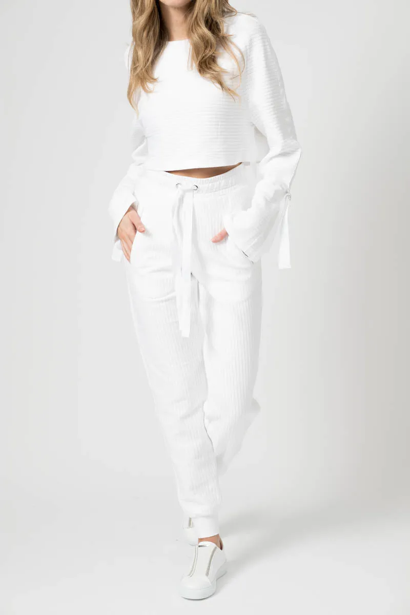 Ripple Jersey Utilitarian Top in White