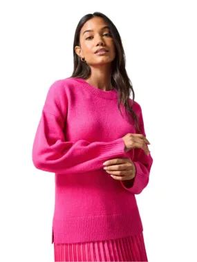 Ro&Zo Pink Rib Detail Jumper in Hot Pink