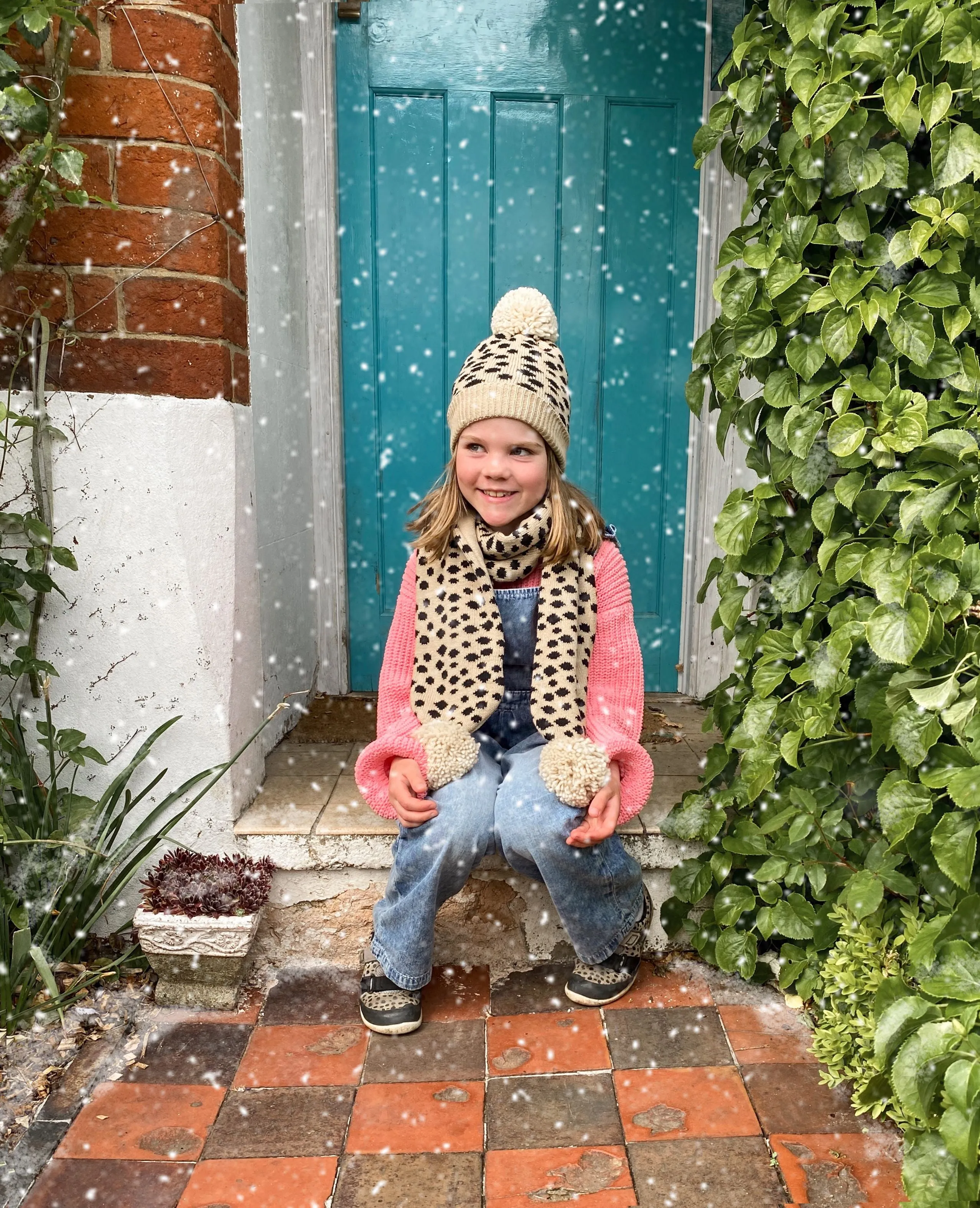 Rockahula Kids Bobble Hats | Cheetah Knit | Beige