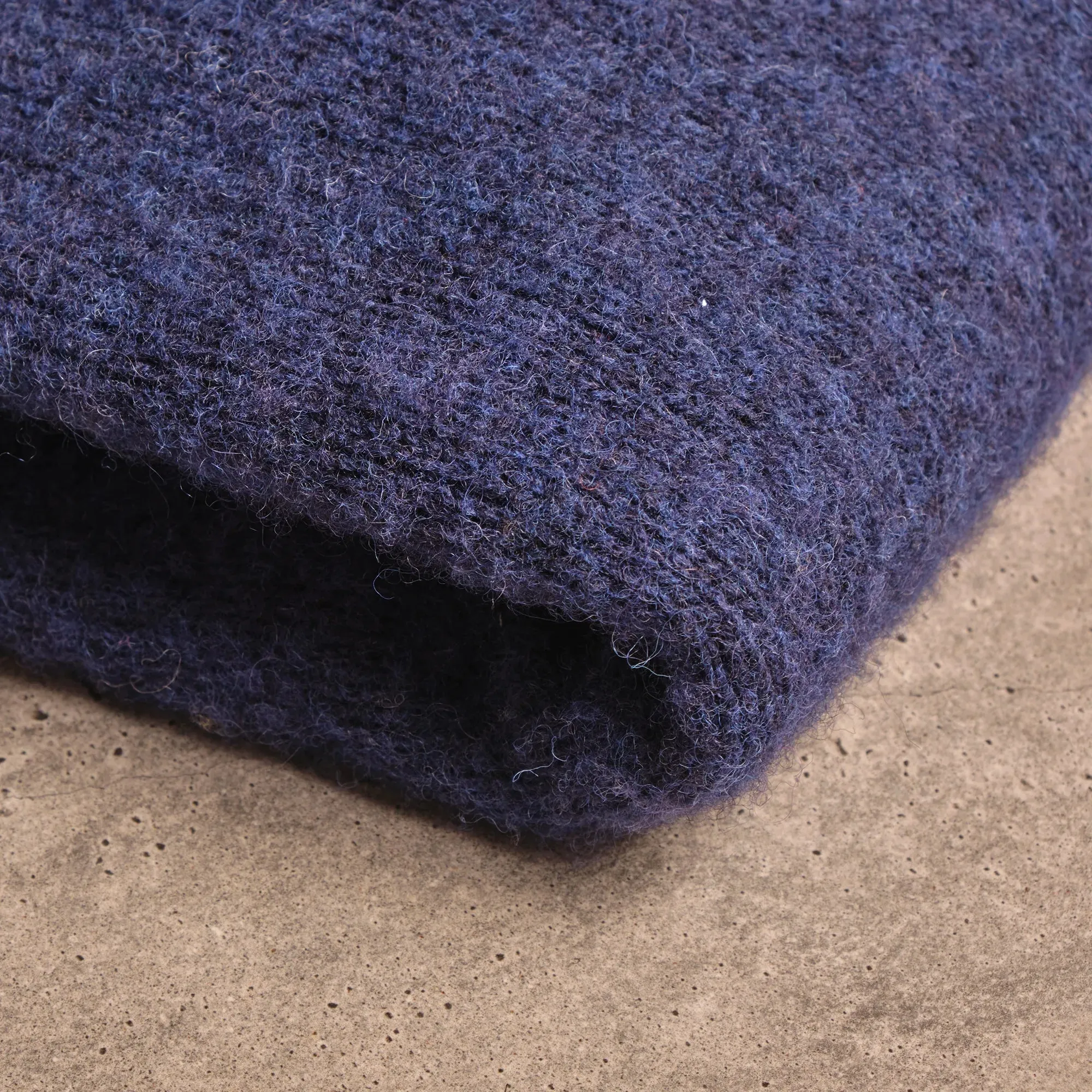 Royal Blue High Crewneck Brushed Shetland Crewneck Jumper